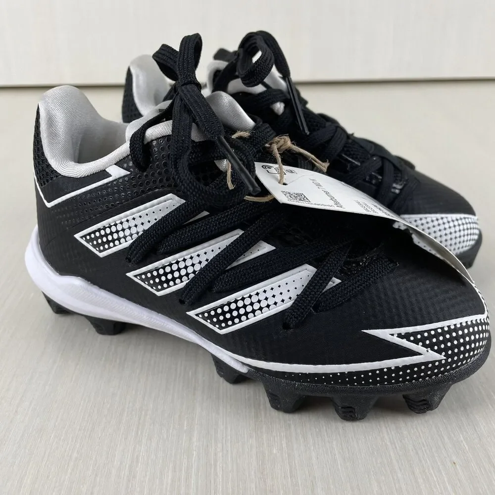 Adidas Afterburner 7 MD Kids Baseball Cleats (EG7624) Blk White Size 10K New